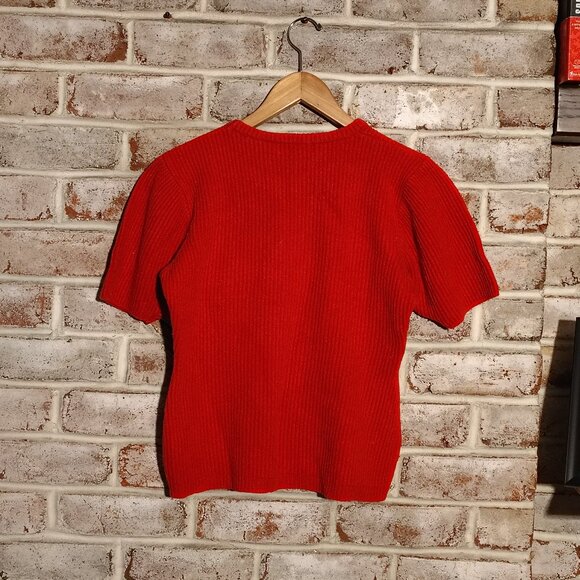 Vintage Liz Claiborne Red Sweater Shirt - Large - Picture 2 of 5